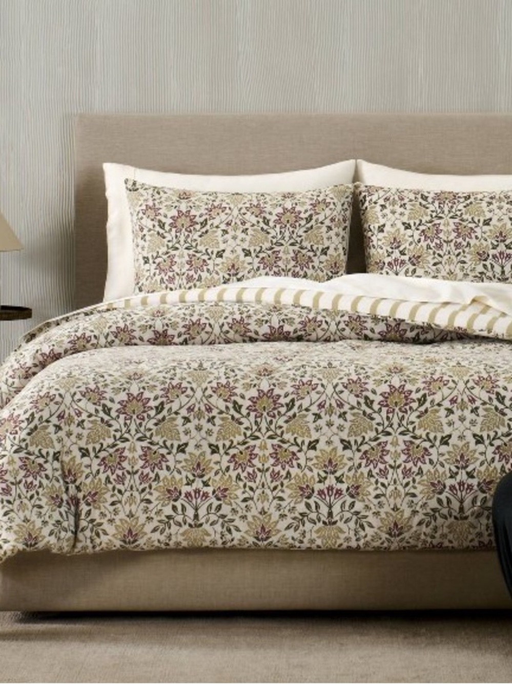 JEREMIAH BRENT NEW King Floral 'Geneva' Cotton Comforter